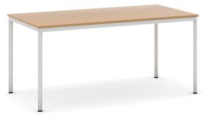 Stół do jadalni i stołówki, 1600 x 800 mm, jasnoszara konstrukcja, buk