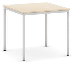 Stół do jadalni i stołówki, jasnoszara konstrukcja, 800x800 mm, brzoza