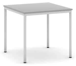 Stół do jadalni i stołówki, 800 x 800 mm, jasnoszara konstrukcja, szary