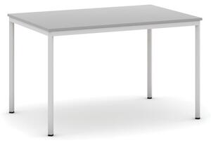 Stół do jadalni i stołówki, jasnoszara konstrukcja, 1200x800 mm, szary