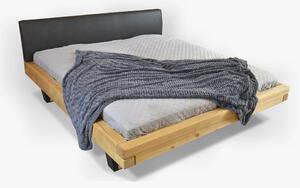 Łóżko drewniane z tapicerowanym wezgłowiem Natural 9 160x200