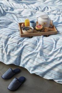 Pościel na pojedyncze łóżko SOLACE Hübsch niebieska 140 x 200 cm / 60 x 63 cm