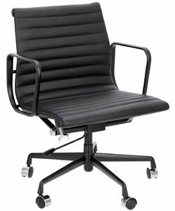 Skórzane krzesło biurowe na czarnej podstawie CH1171T-B