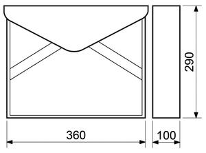 Skrzynka pocztowa na listy, 360 x 100 x 290 mm, srebrna