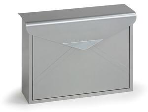 Skrzynka pocztowa na listy, 360 x 100 x 290 mm, srebrna