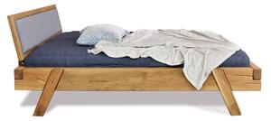 Łóżko dębowe z tapicerowanym wezgłowiem Natural 15 160x200
