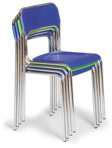 Krzesło do jadalni plastikowe ASKA, zielone - chromowane nogi
