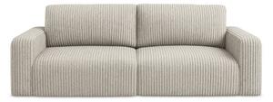 Beżowa sztruksowa rozkładana sofa ze schowkiem 252 cm Kona – Makamii