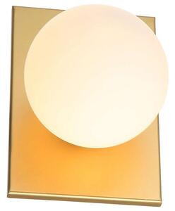 Kinkiet LAMPA ścienna MEDIAMO MBM-4597/1 GD Italux metalowa OPRAWA szklana kula ball złota biała