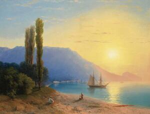 Reprodukcja Sunset over Yalta 1861, Aivazovsky, Ivan Konstantinovich