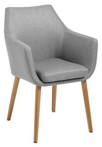 Tapicerowane krzesło z poduszką Nora tkanina Light Grey