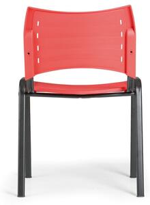 Plastikowe krzesła SMART - chromowane nogi, szary-brązowy