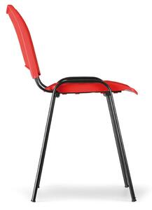 Krzesło plastikowe SMART - chromowane nogi, bordowe