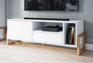 Biała szafka pod telewizor w stylu skandynawskim Oslo
