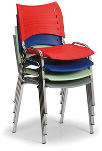 Plastikowe krzesła SMART - chromowane nogi, bordowy