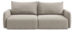 Szarobrązowa aksamitna rozkładana sofa ze schowkiem 238 cm Kalena – Makamii