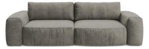Szara rozkładana sofa z tkaniny szenilowej 275 cm Kuki – Makamii