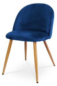 Wygodne krzesło tapicerowane SOLO - granatowy / noga dąb