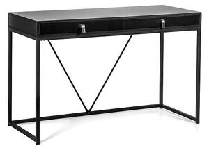 Czarne biurko loftowe Nortes z lakierowanej płyty MDF