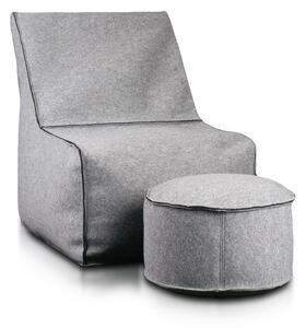 Zestaw fotel Solid Filc + podnóżek