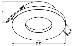 Oczko LAMPA podtynkowa CHIPA ARGU10-033 Zumaline sufitowa OPRAWA okrągły WPUST łazienkowy do zabudowy IP54 biały - biały