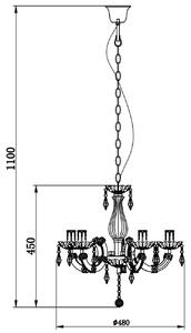 Żyrandol LAMPA wisząca MAGNOLIA RLD94016-5B (black) Zumaline świecznikowa OPRAWA pałacowy ZWIS z kryształkami crystals czarny - czarny
