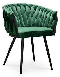 Kubełkowy fotel tapicerowany LARISSA - zielony / R38