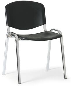 Plastikowe krzesło ISO, czarny - kolor konstrucji chrom