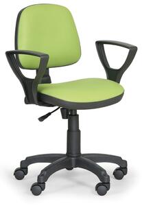 EUROSEAT Krzesła robocze MILANO z podłokietnikami - stały kontakt, zielony