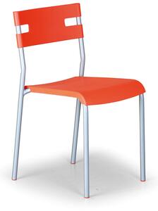 Plastikowe krzesło kuchenne LINDY, pomarańczowy