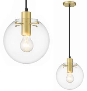 Skandynawska LAMPA wisząca PUERTO LP-004/1P S GD Light Prestige loftowa OPRAWA szklana kula zwis przezroczysty złoty - złoty