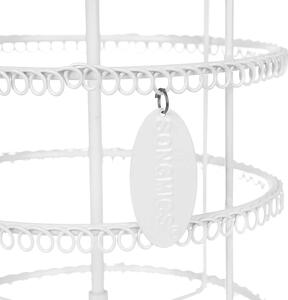 Okrągły stojak na biżuterię bez podstawki, 4 poziomy, stal, kolor biały