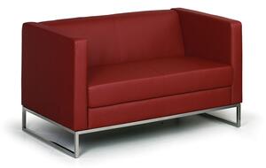 Sofa ekoskóra CUBE, 2-osobowa, czerwona