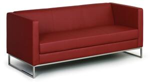 Sofa ekoskóra CUBE, 3-osobowa, czerwona