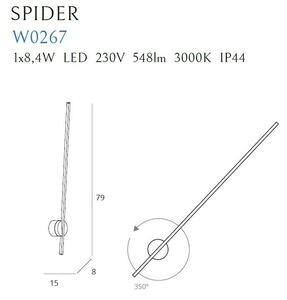 LAMPA ścienna SPIDER W0267 Maxlight metalowa OPRAWA kinkiet LED 8,4W 3000K tuba IP44 czarna