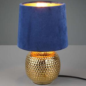 Stojąca LAMPA stołowa SOPHIA R50821012 RL Light nocna LAMPKA abażurowa na biurko niebieska złota - złoty || niebieski