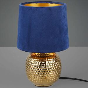 Stojąca LAMPA stołowa SOPHIA R50821012 RL Light nocna LAMPKA abażurowa na biurko niebieska złota - złoty || niebieski
