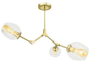 Regulowana LAMPA sufitowa ELM1962/3 GOLD-TR MDECO szklana OPRAWA modernistyczna chemistry złota przezroczysta - złoty || przezroczysty