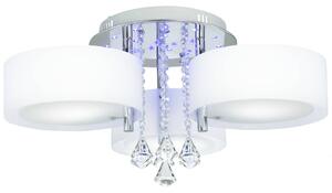 Sufitowa LAMPA glamour ELMDRS8006/3 8C MDECO metalowa OPRAWA crystal z pilotem chrom biała - biały || chrom