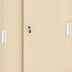Szafka biurowa, drzwi przesuwne MIRELLI A+, 800 x 400 x 800 mm, brzoza