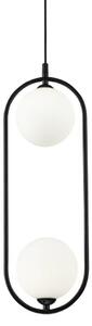 Modernistyczna LAMPA wisząca RING MOD013PL-02B Maytoni metalowa OPRAWA szklane kule balls zwis czarny - czarny