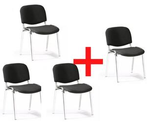Antares Krzesło konferencyjne VIVA chrom 3+1 GRATIS, czarne