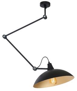Industrialna lampa sufitowa 808PL/G1/Z Aldex regulowana kopuła na wysięgniku czarna - czarny || złoty