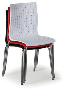 Krzesło do jadalni plastikowe MEZZO z metalową konstrukcją, czerowne
