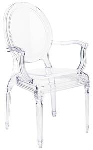 Transparentne krzesło z podłokietnikami Prince Arm