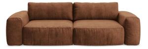 Rozkładana sofa z tkaniny szenilowej w kolorze terakoty 275 cm Kuki – Makamii