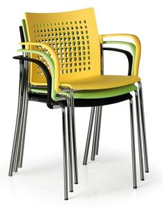 Krzesło do jadalni plastikowe COFFEE BREAK, żółte