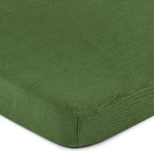 Prześcieradło jersey zielony oliwkowy, 90 x 200 cm