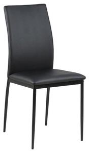 Klasyczne krzesło do jadalni z ekoskóry Demina PU czarny