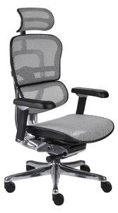 -8% z kodem FIZJO8: Fotel biurowy Ergohuman 2 Luxury BS Grey - szaro-czarny ergonomiczny fotel siatkowy